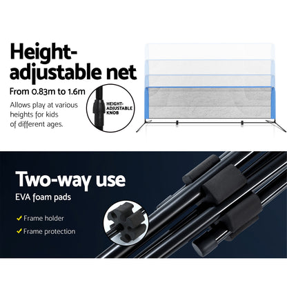 Everfit 3m Badminton Tennis Net Portable Volleyball Kit Adjustable Height PN-M001-3M-BL