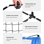 Everfit 3m Badminton Tennis Net Portable Volleyball Kit Adjustable Height PN-M001-3M-BL