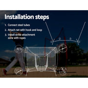 Everfit 7ft Baseball Net Pitching Kit with Stand Softball Training Aid Sports PN-R010-RD