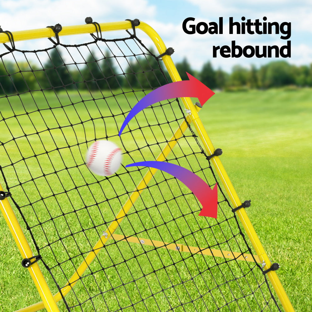Everfit Baseball Soccer Net Rebounder Football Goal Net Sports Training Aid Yellow PN-S035-YE