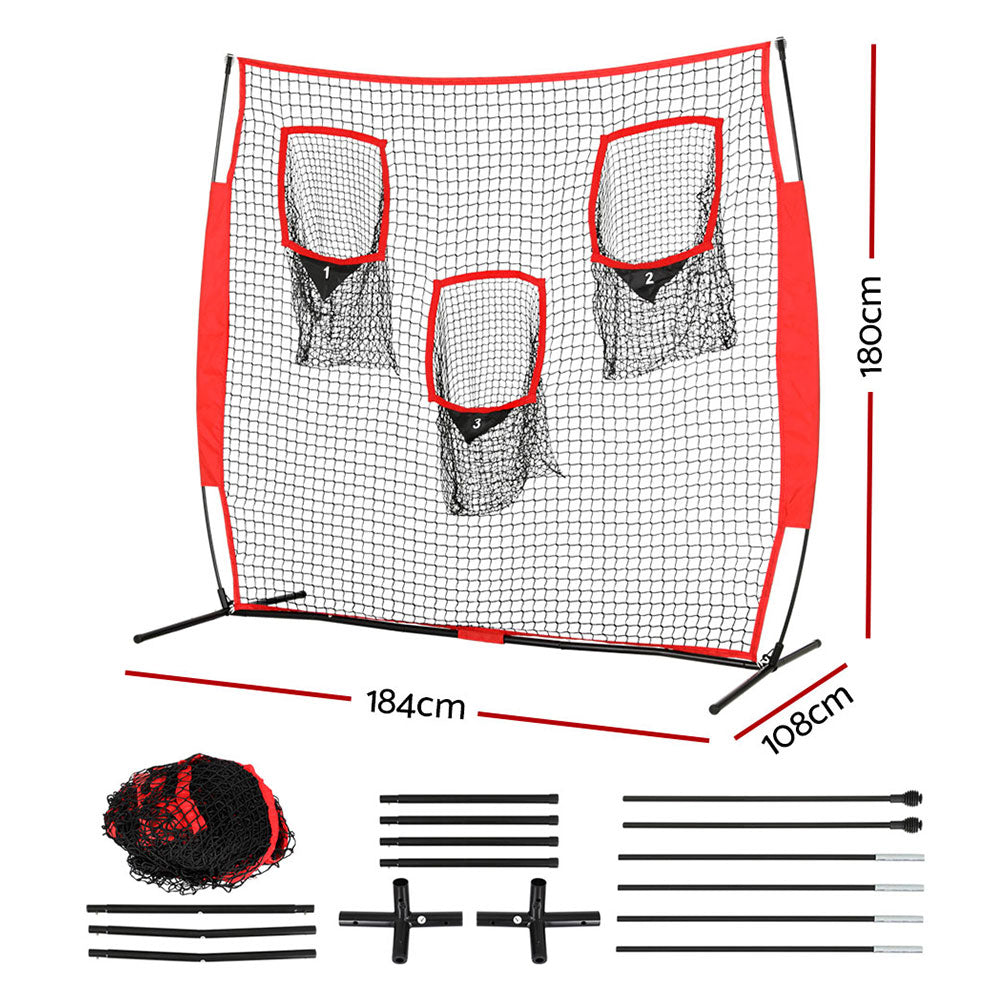 Everfit 1.8m Football Soccer Net Portable Goal Net Training 3 Target Zone PN-S038-RD