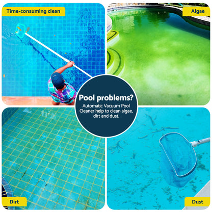 Aqua Buddy Vacuum Pool Cleaner Automatic Swimming Pool Floor Climb Wall Grey PO-CL-P1805-GY