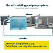 Aqua Buddy Vacuum Pool Cleaner Automatic Swimming Pool Floor Climb Wall Grey PO-CL-P1805-GY