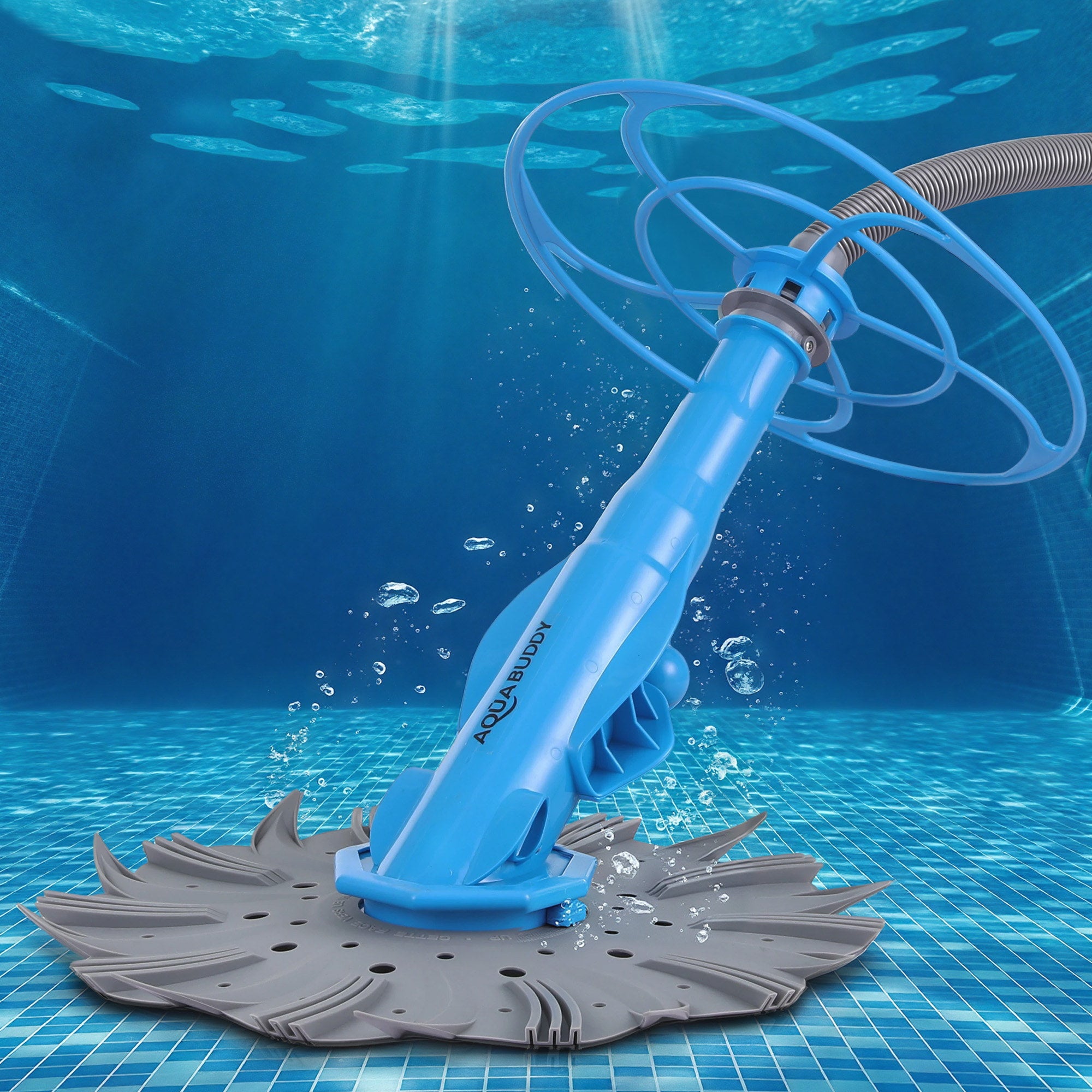 Aqua Buddy Vacuum Pool Cleaner Automatic Swimming Pool Floor Climb Wall Grey PO-CL-P1805-GY