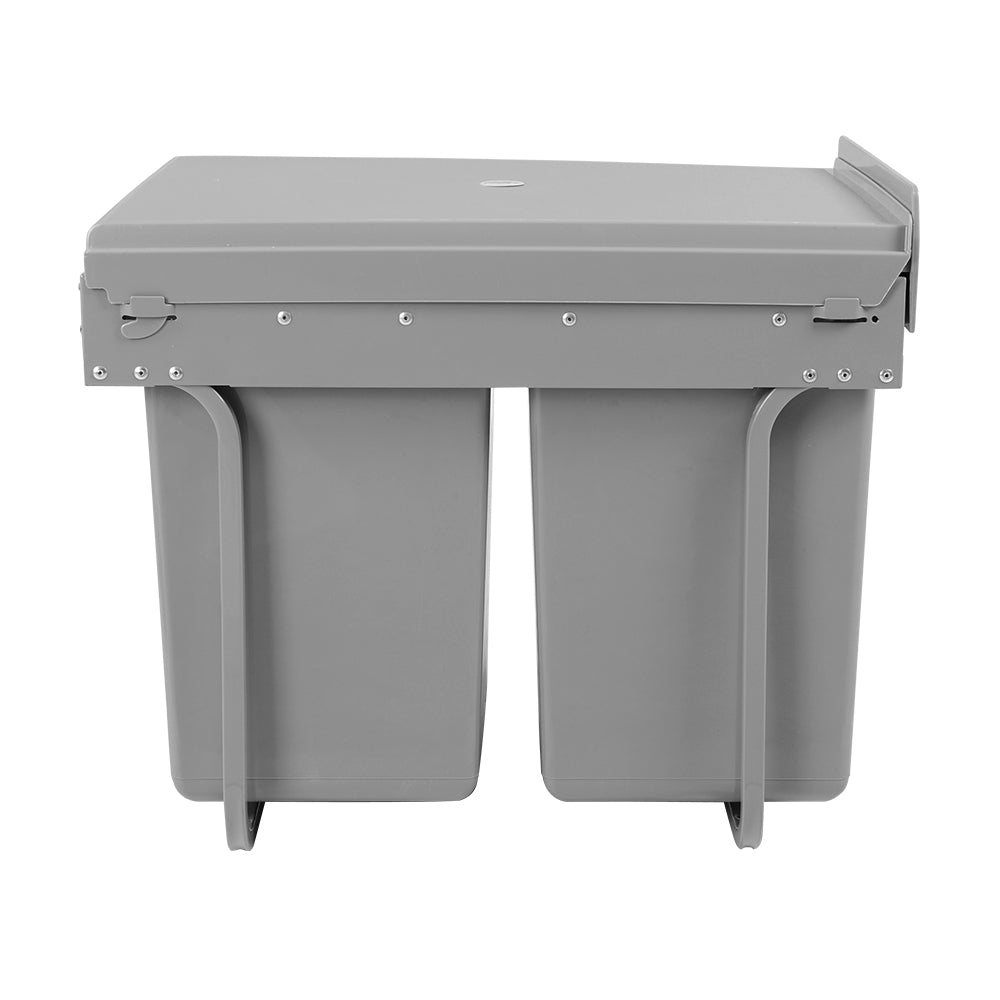 Cefito Pull Out Bin Kitchen Double Basket 2X20L Grey POT-BIN-20L-SET
