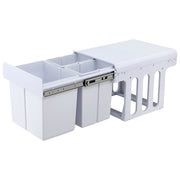 Cefito Pull Out Bin Kitchen Triple Slide Garbage Rubbish Bins Basket White 31L POT-BIN-31L-3C-WH