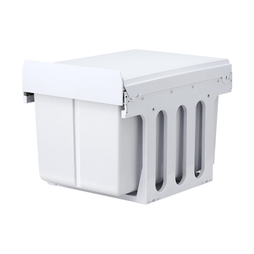 Cefito Pull Out Bin Kitchen Triple Slide Garbage Rubbish Bins Basket White 31L POT-BIN-31L-3C-WH