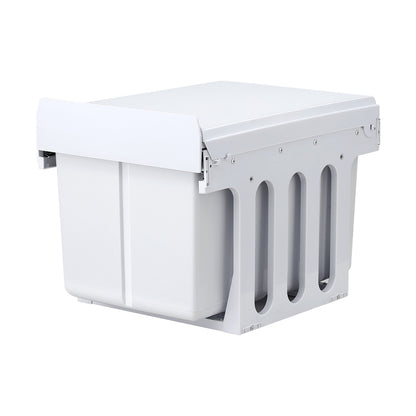 Cefito Pull Out Bin Kitchen Triple Slide Garbage Rubbish Bins Basket White 31L POT-BIN-31L-3C-WH