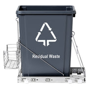 Cefito Pull Out Bin Kitchen Cabinet Slide Garbage Rubbish Bins Basket 40L Grey POT-BIN-40L-GY