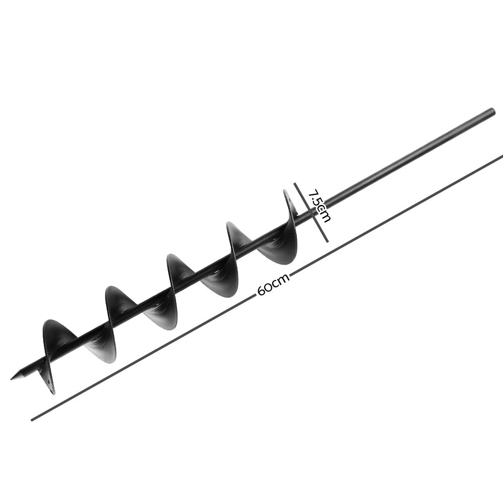 GIANTZ Power Garden Auger Small Earth Planter 75 X 600MM Black PP-10-75X600-BK