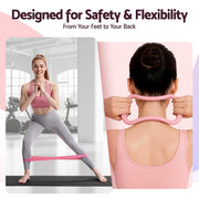 Everfit Pilates Ring Set for Women, 15pcs Home Workout Pilates Equipment with Ring, Ball, Yoga Socks, D-Ring etc. Pilates Starter Kit for Strength, Toning and Flexibility Pink