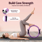 Everfit Pilates Ring Set for Women, 15pcs Home Workout Pilates Equipment with Ring, Ball, Yoga Socks, D-Ring etc. Pilates Starter Kit for Strength, Toning and Flexibility Purple