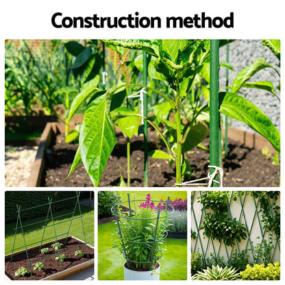 Green Fingers Garden Stakes Metal Plant Support 24pcs 92x1.1CM PS-181X11-12-GN