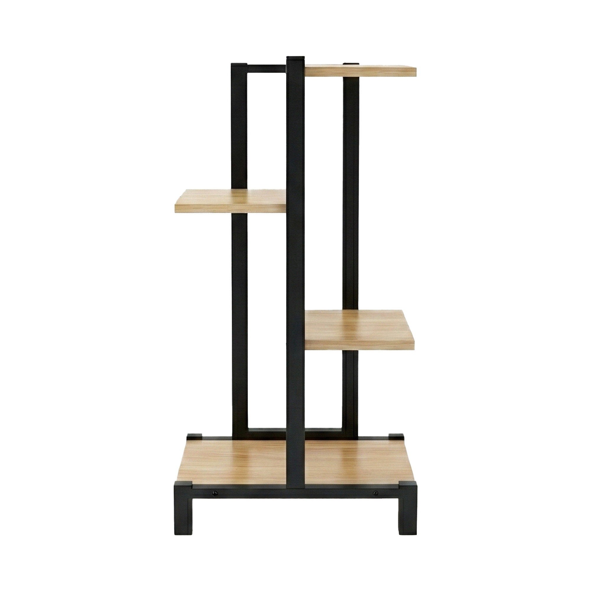 Artiss 4 Tiers Plant Stand Metal Flower Pots Shelf Indoor Outdoor Garden Home PS-4T-WOOD-LW