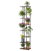 Artiss 8 Tiers Plant Stand Metal Flower Pots Shelf Indoor Outdoor Garden Home PS-8T-WOOD-DW