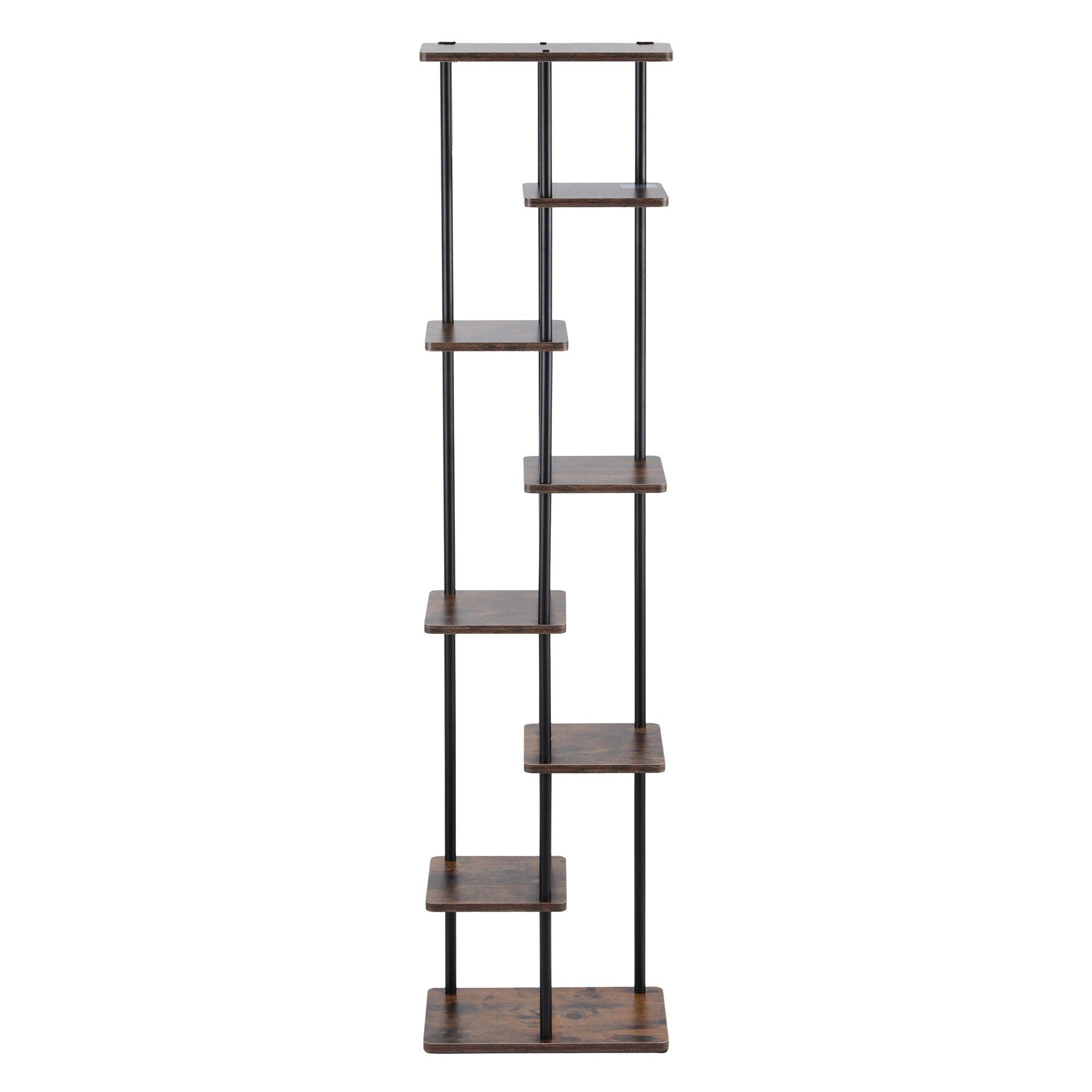 Artiss 8 Tiers Plant Stand Metal Flower Pots Shelf Indoor Outdoor Garden Home PS-8T-WOOD-DW