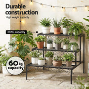 Artiss Plant Stand 3 Tier Metal Corner Plant Shelf Multiple Flower Holder Rack PS-L-3T-MT-BK