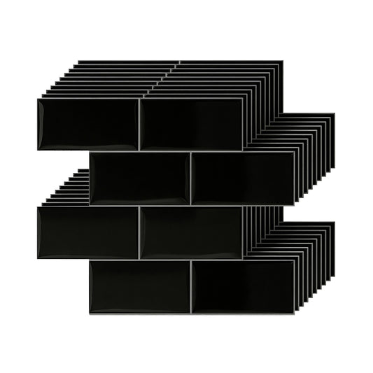 Artiss 3D Peel and Stick Wall Tiles Self Adhesive Subway Backsplash 10 Sheets, Black PST-216-BK