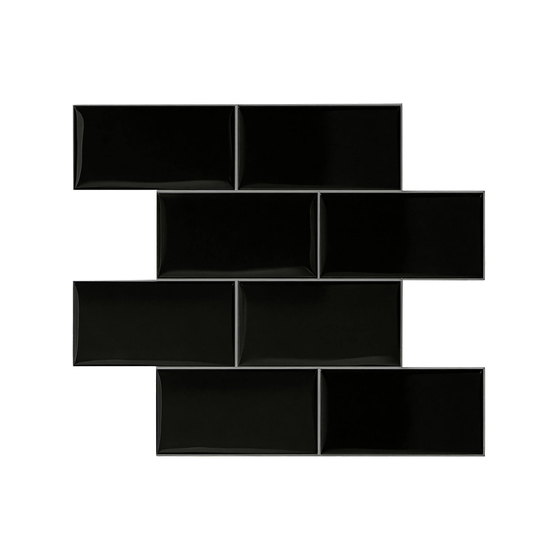 Artiss 3D Peel and Stick Wall Tiles Self Adhesive Subway Backsplash 10 Sheets, Black PST-216-BK