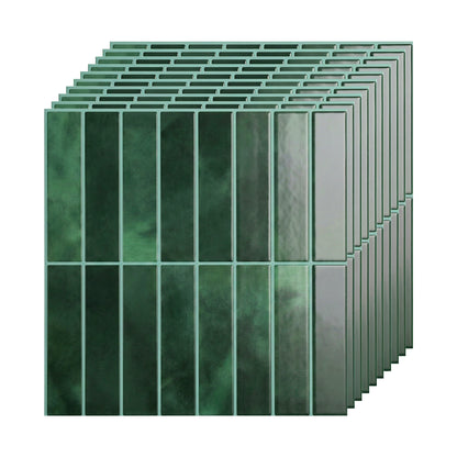 Artiss 3D Peel and Stick Wall Tiles Self Adhesive LinearGrid Backsplash 10 Sheets, Green PST-546-GN
