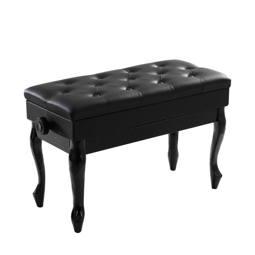 Alpha Piano Bench Stool Adjustable Height Keyboard Seat PSTOL-CUR-75-BK