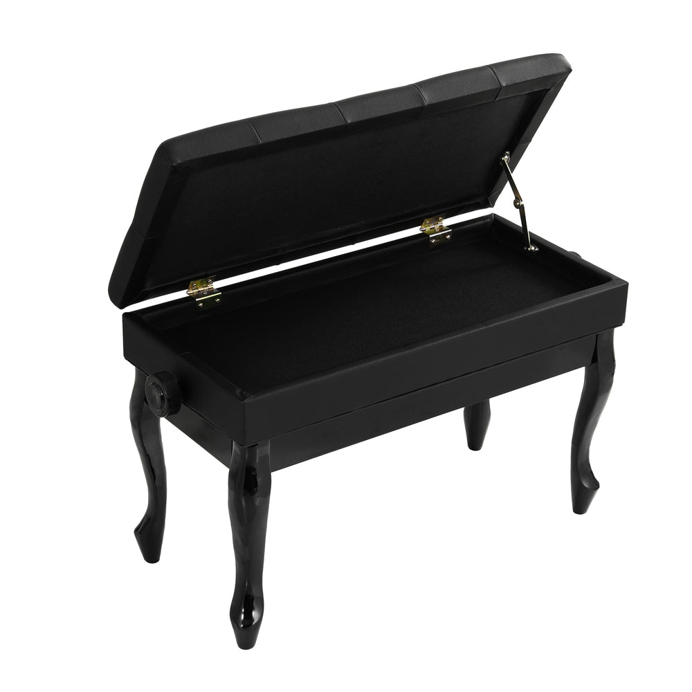 Alpha Piano Bench Stool Adjustable Height Keyboard Seat PSTOL-CUR-75-BK