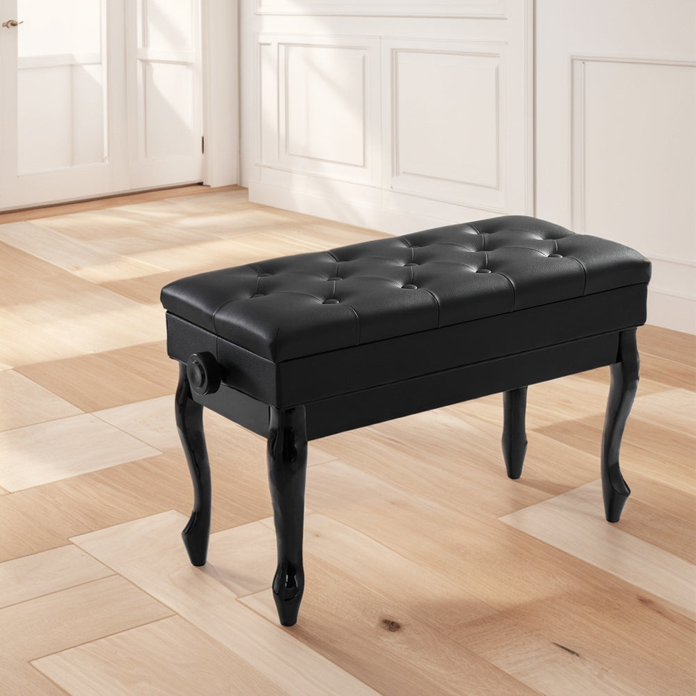 Alpha Piano Bench Stool Adjustable Height Keyboard Seat PSTOL-CUR-75-BK