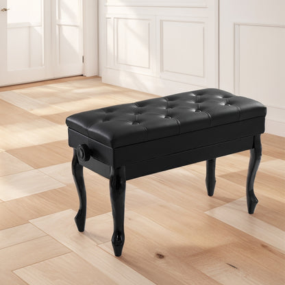 Alpha Piano Bench Stool Adjustable Height Keyboard Seat PSTOL-CUR-75-BK