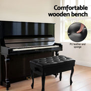 Alpha Piano Bench Stool Adjustable Height Keyboard Seat PSTOL-CUR-75-BK