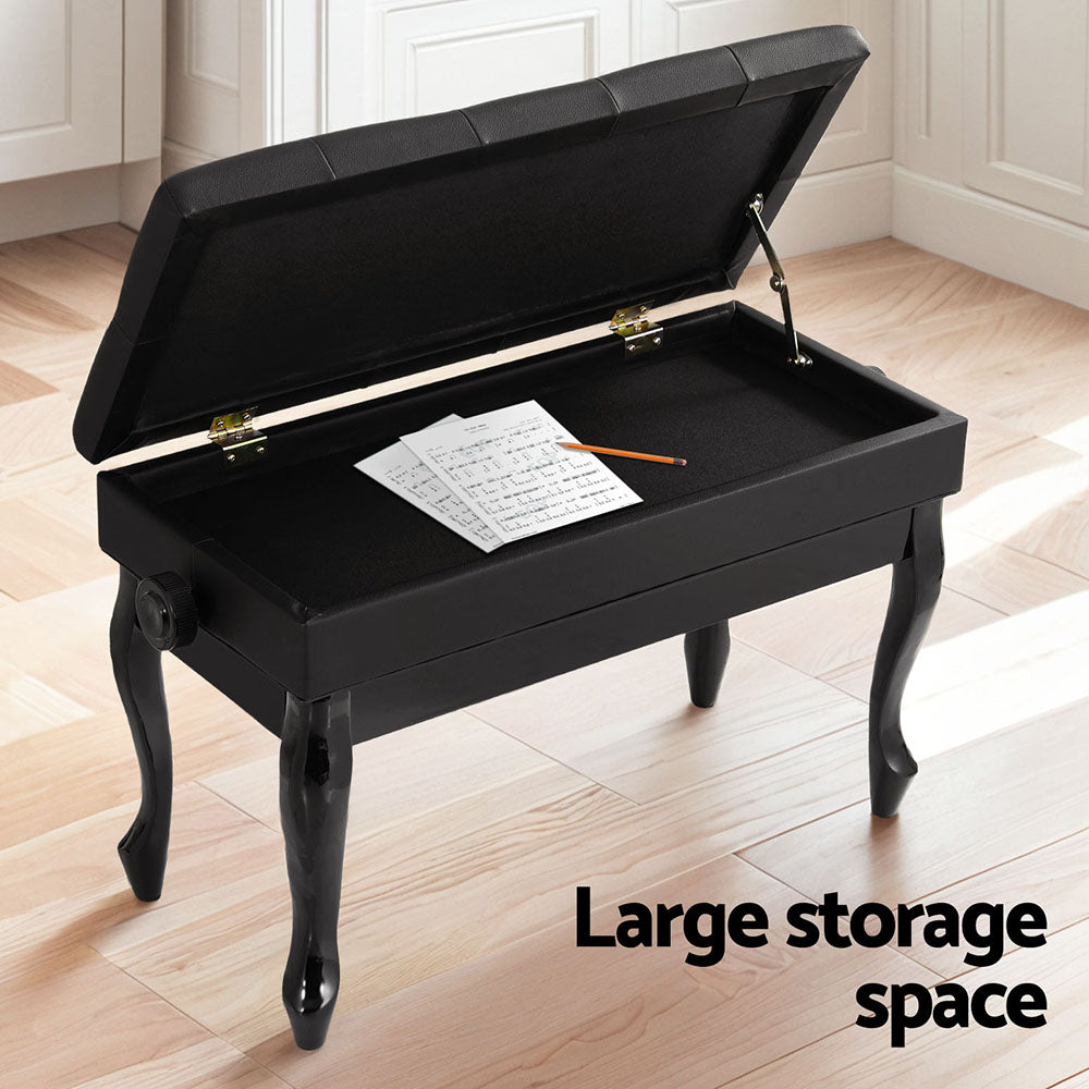 Alpha Piano Bench Stool Adjustable Height Keyboard Seat PSTOL-CUR-75-BK