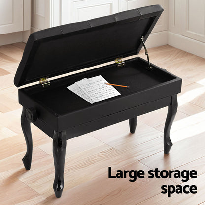 Alpha Piano Bench Stool Adjustable Height Keyboard Seat PSTOL-CUR-75-BK
