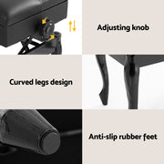 Alpha Piano Bench Stool Adjustable Height Keyboard Seat PSTOL-CUR-75-BK
