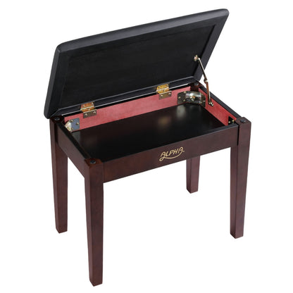 Alpha Piano Bench Stool with Storage Wooden PU Leather PSTOL-STR-55-BR