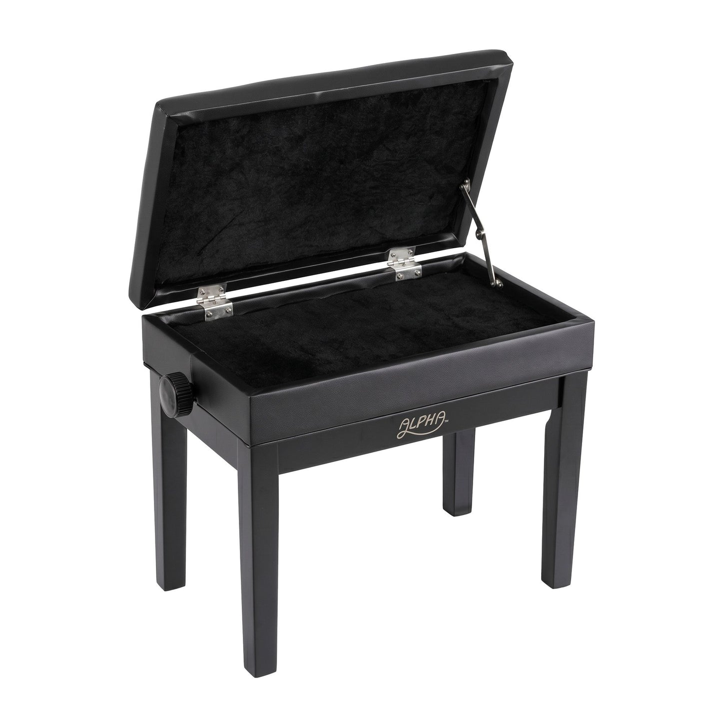 Alpha Adjustable Piano Bench Wooden Keyboard Seat Padded Music Chair Black PSTOL-STR-55KNOB-BK
