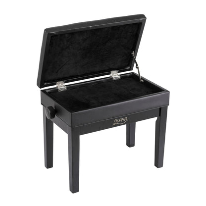 Alpha Adjustable Piano Bench Wooden Keyboard Seat Padded Music Chair Black PSTOL-STR-55KNOB-BK
