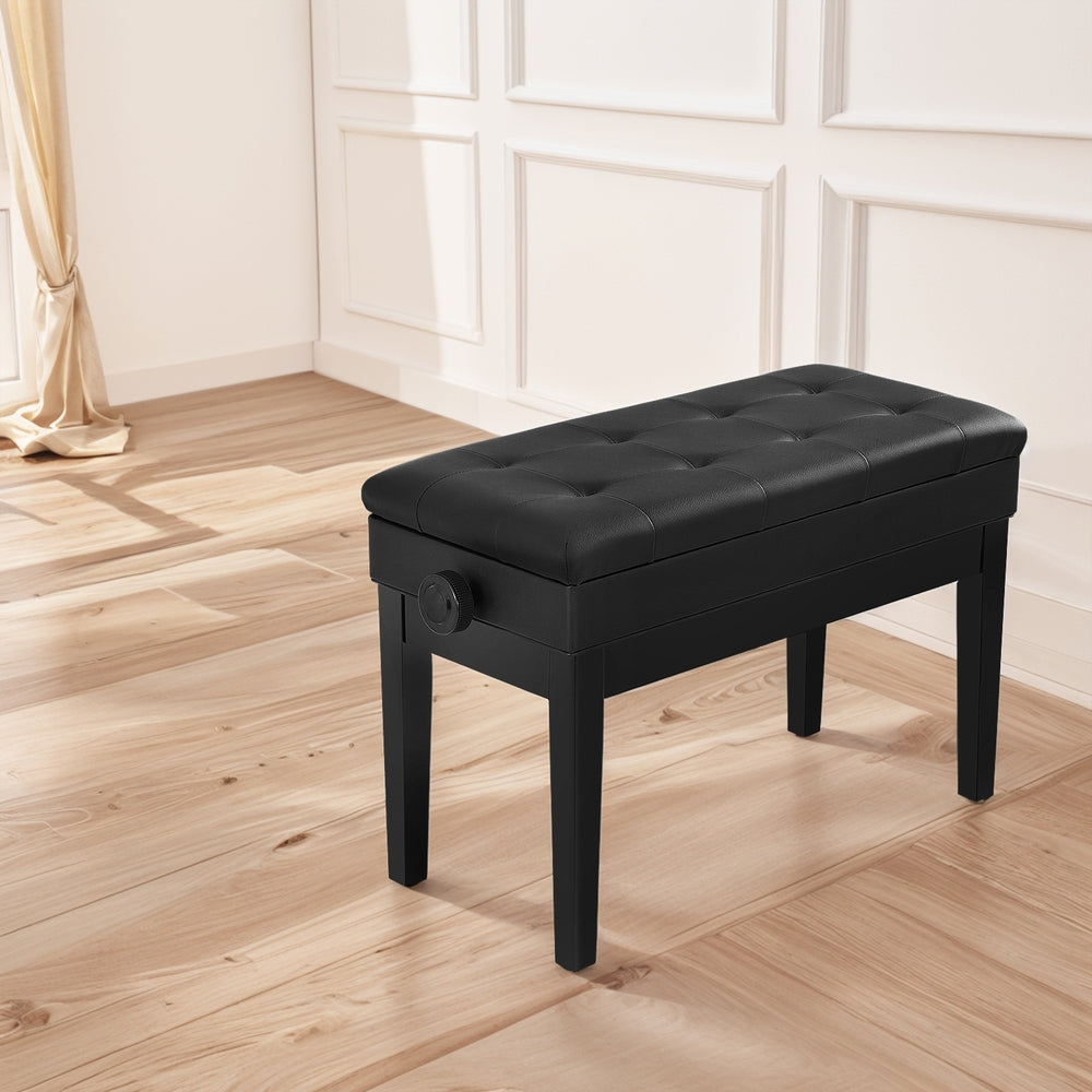 Alpha Piano Bench Stool Adjustable Height Keyboard Seat PSTOL-STR-75-BK