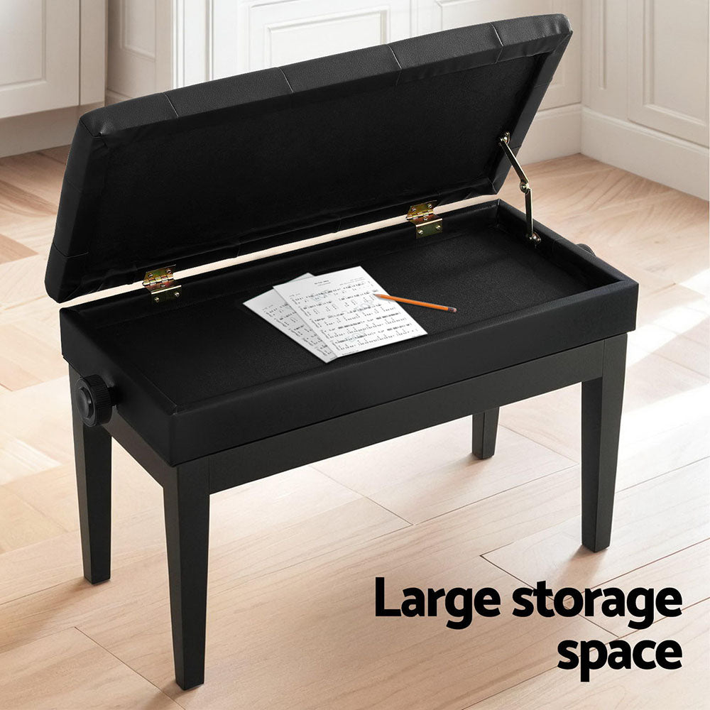 Alpha Piano Bench Stool Adjustable Height Keyboard Seat PSTOL-STR-75-BK