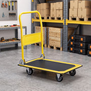 Giantz Platform Trolley Hand Truck Folding Platform Cart 150kg Load Yellow