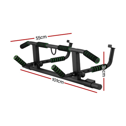 Multi-Grip Pull Up Bar Doorway Chin Up Horizontal Bar Home Gym Workout 101cm Length PUB-A-5006A-BK