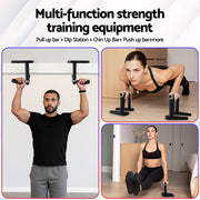 Everfit Pull Up Bar Chin Up Grips Foldable Doorway Gym Portable Black PUB-A-5011A-BK