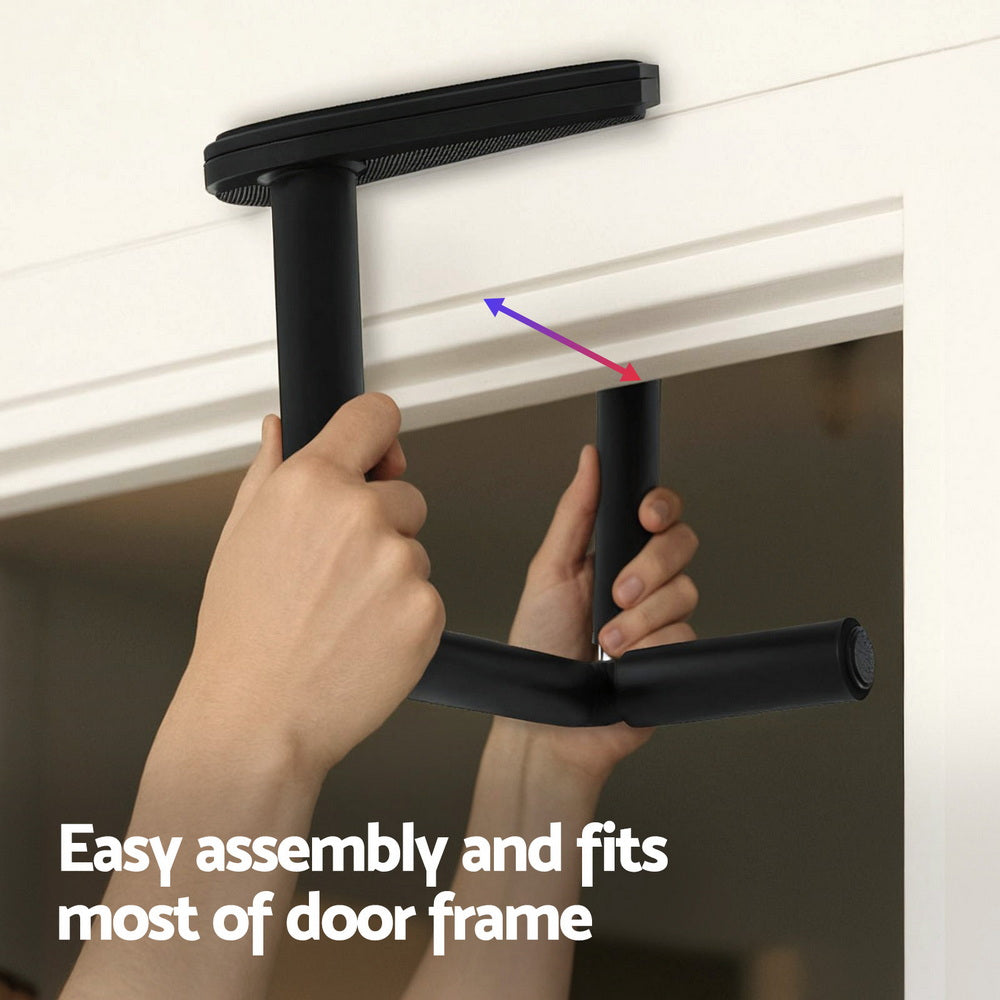 Everfit Pull Up Bar Chin Up Grips Foldable Doorway Gym Portable Black PUB-A-5011A-BK