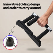 Everfit Pull Up Bar Chin Up Grips Foldable Doorway Gym Portable Black PUB-A-5011A-BK