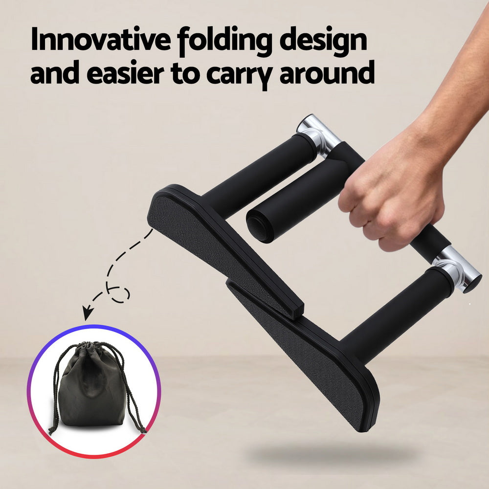 Everfit Pull Up Bar Chin Up Grips Foldable Doorway Gym Portable Black PUB-A-5011A-BK