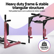 Everfit Pull Up Bar Dip Station Multi Gym 150kg Home Power Station Black Red PUB-A-6007-BK