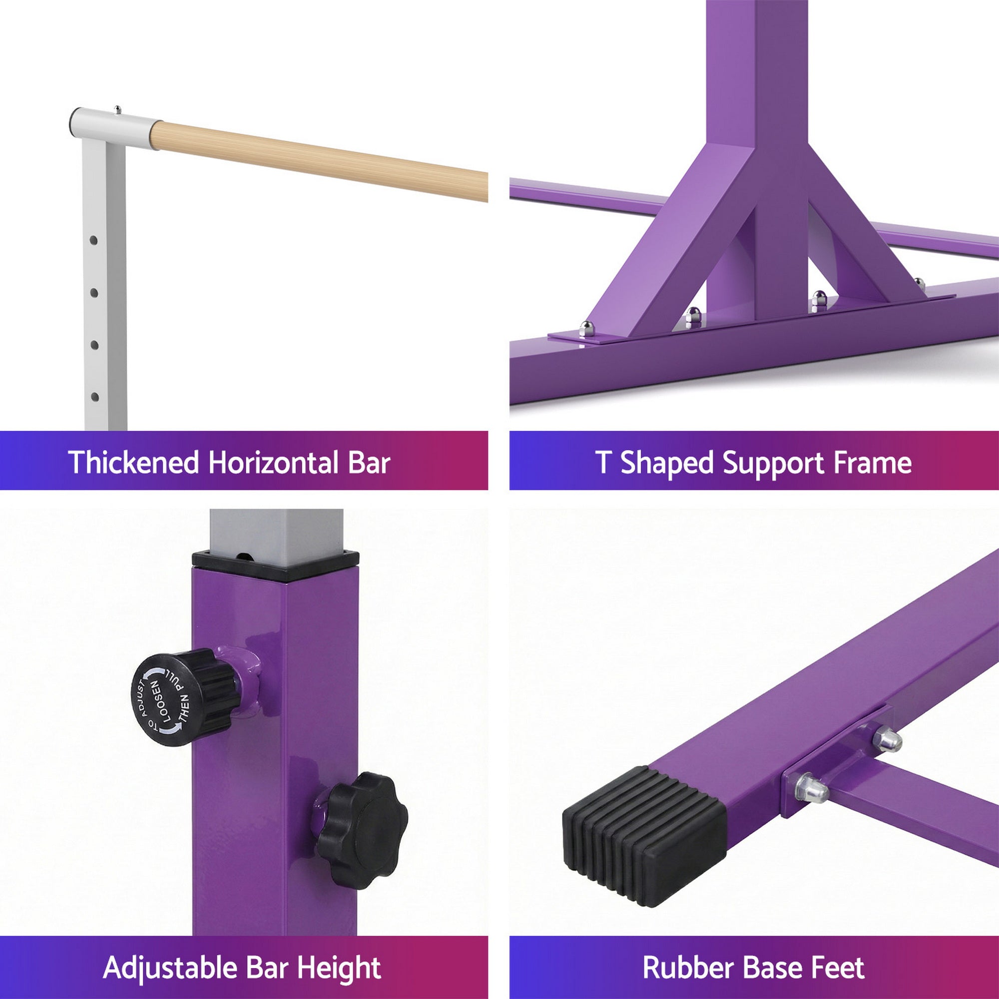 Everfit Kids Gymnastics Bar Pull Up Station Monkey Bar Adjustable Indoor Garden PUB-A-KID-PP