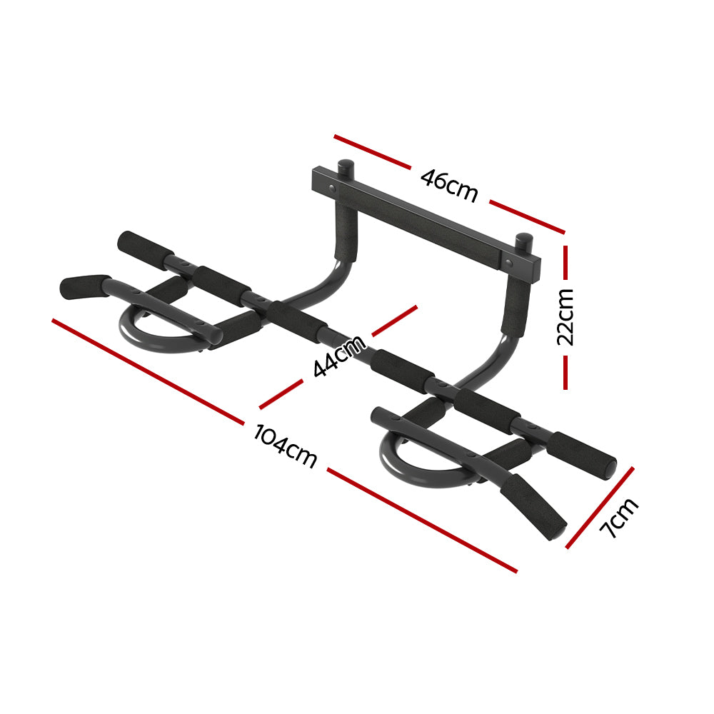 Everfit Pull Up Bar 104CM Doorway Chin Up Horizontal Bar Gym PUB-A-L-BK