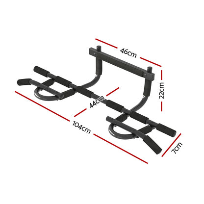 Everfit Pull Up Bar 104CM Doorway Chin Up Horizontal Bar Gym PUB-A-L-BK