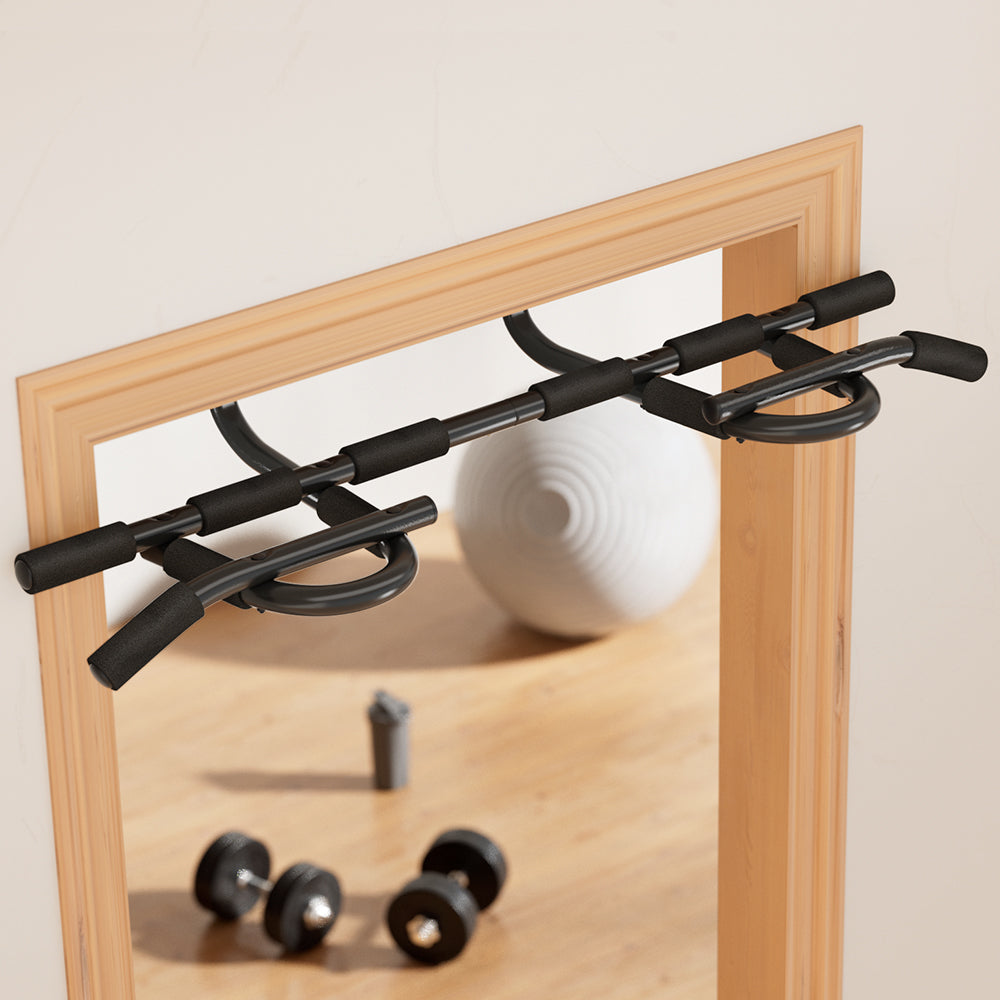 Everfit Pull Up Bar 104CM Doorway Chin Up Horizontal Bar Gym PUB-A-L-BK