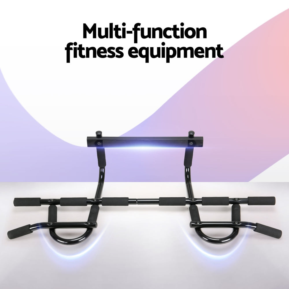 Everfit Pull Up Bar 104CM Doorway Chin Up Horizontal Bar Gym PUB-A-L-BK