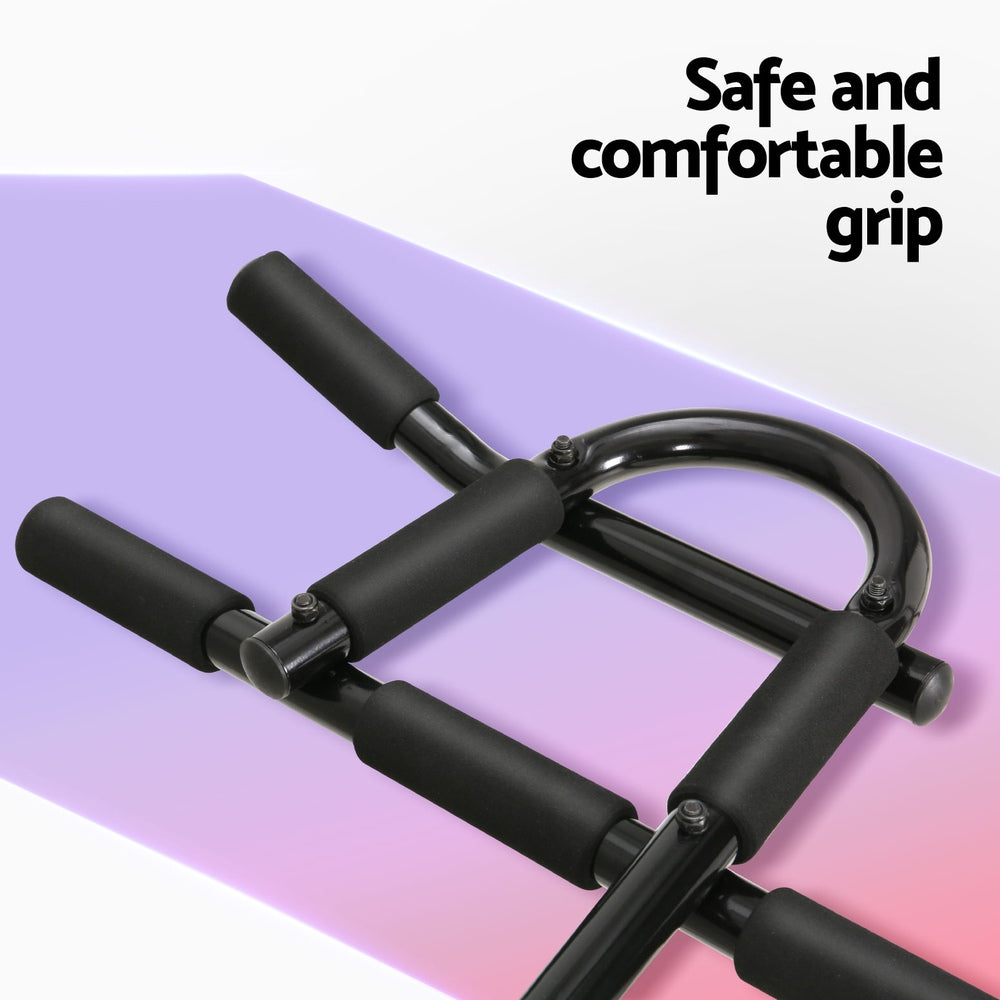Everfit Pull Up Bar 104CM Doorway Chin Up Horizontal Bar Gym PUB-A-L-BK
